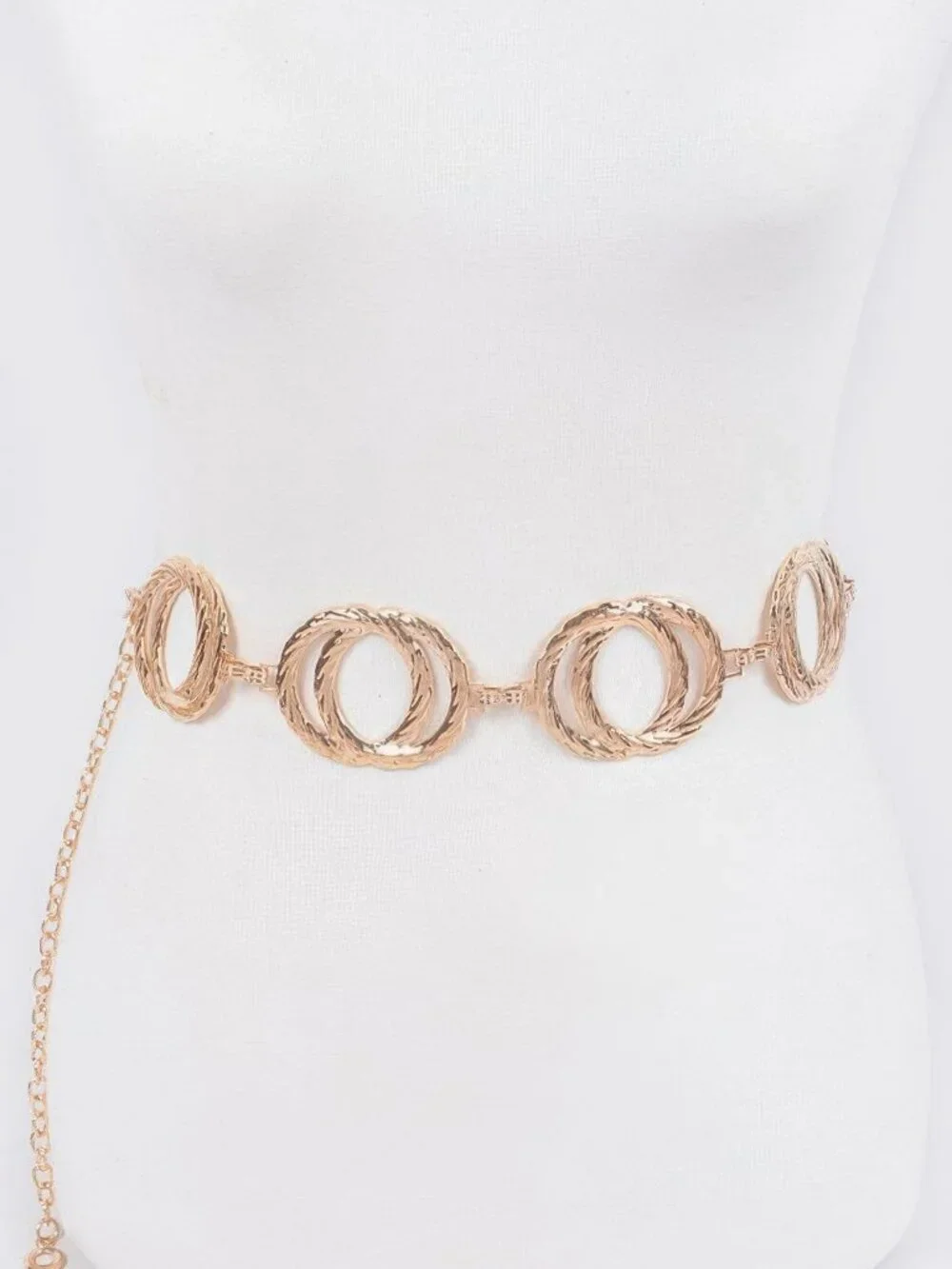 Melted Double Rings Chain Belt